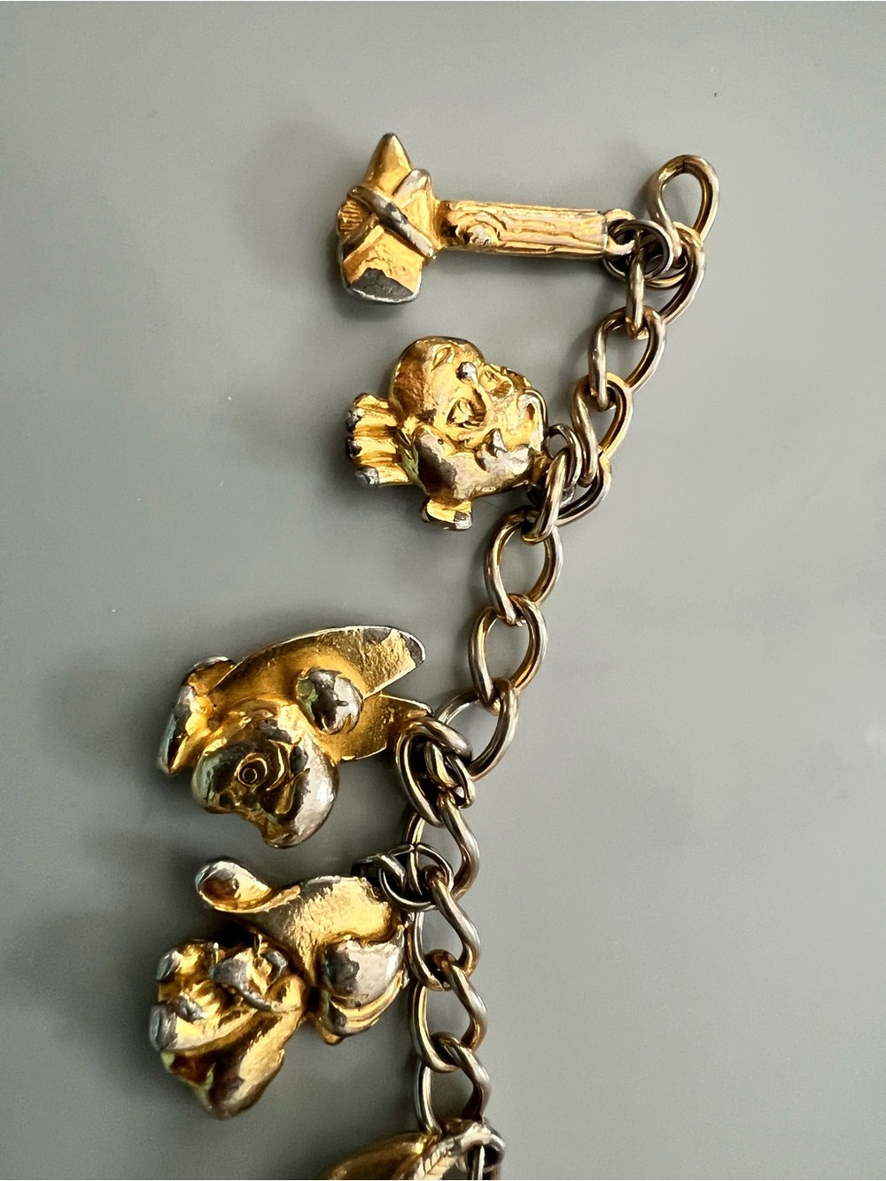 Gold-Tone Disney Peter Pan charm bracelet from 1990’s